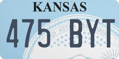 KS license plate 475BYT