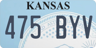 KS license plate 475BYV