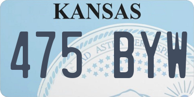 KS license plate 475BYW