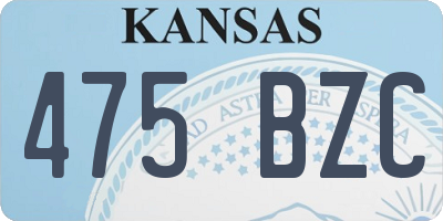 KS license plate 475BZC