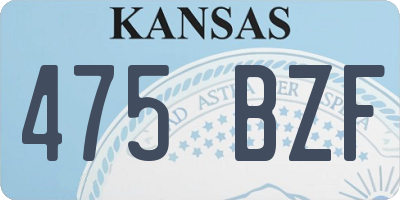 KS license plate 475BZF