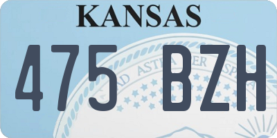KS license plate 475BZH