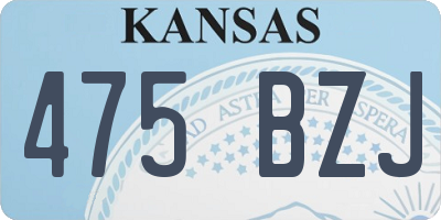 KS license plate 475BZJ