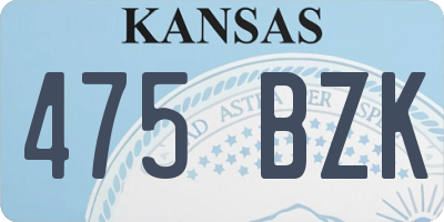 KS license plate 475BZK