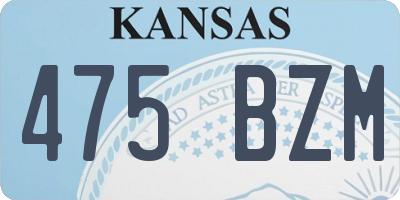 KS license plate 475BZM