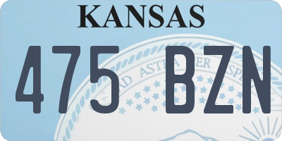 KS license plate 475BZN