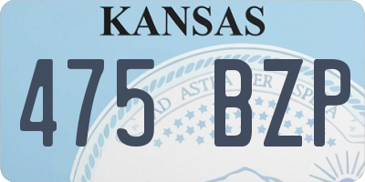 KS license plate 475BZP