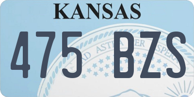 KS license plate 475BZS