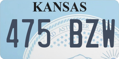 KS license plate 475BZW