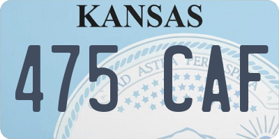 KS license plate 475CAF