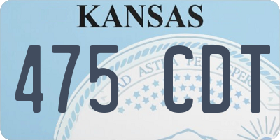 KS license plate 475CDT