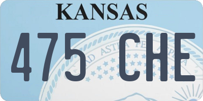 KS license plate 475CHE