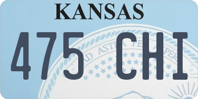 KS license plate 475CHI