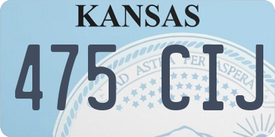 KS license plate 475CIJ