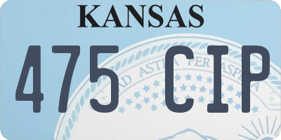 KS license plate 475CIP