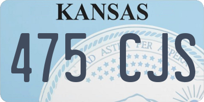 KS license plate 475CJS