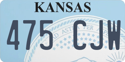 KS license plate 475CJW