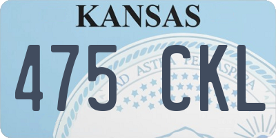 KS license plate 475CKL