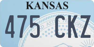 KS license plate 475CKZ