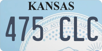 KS license plate 475CLC