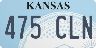 KS license plate 475CLN