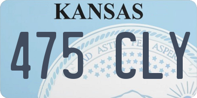 KS license plate 475CLY