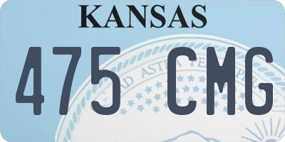 KS license plate 475CMG