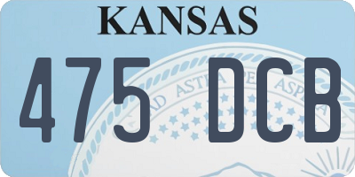 KS license plate 475DCB