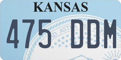KS license plate 475DDM