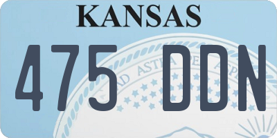 KS license plate 475DDN