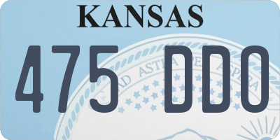 KS license plate 475DDO