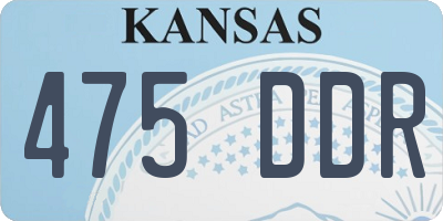 KS license plate 475DDR