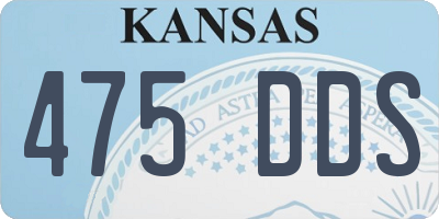 KS license plate 475DDS