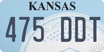 KS license plate 475DDT