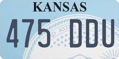 KS license plate 475DDU