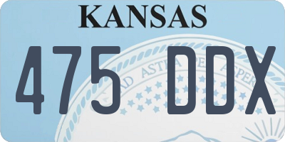 KS license plate 475DDX
