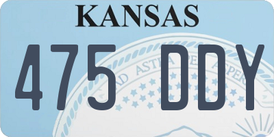 KS license plate 475DDY