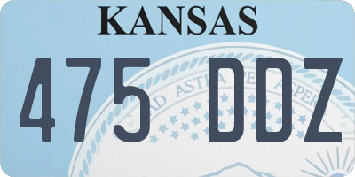 KS license plate 475DDZ