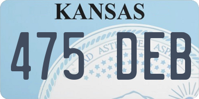KS license plate 475DEB