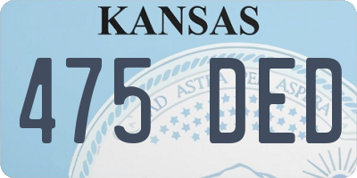 KS license plate 475DED