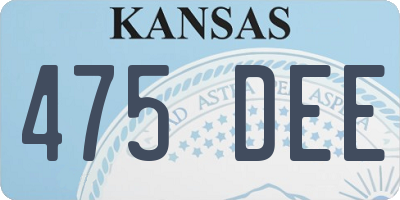 KS license plate 475DEE
