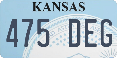 KS license plate 475DEG