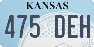 KS license plate 475DEH