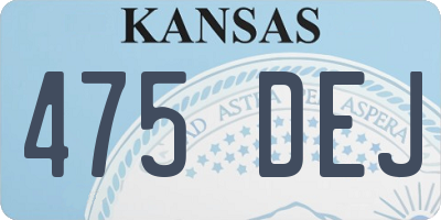 KS license plate 475DEJ
