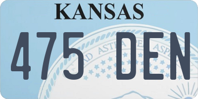 KS license plate 475DEN