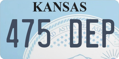 KS license plate 475DEP
