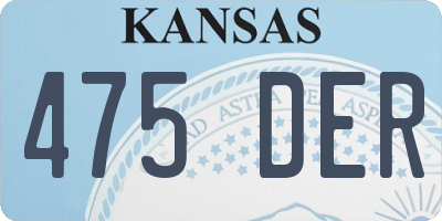 KS license plate 475DER