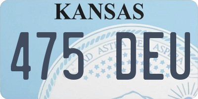 KS license plate 475DEU