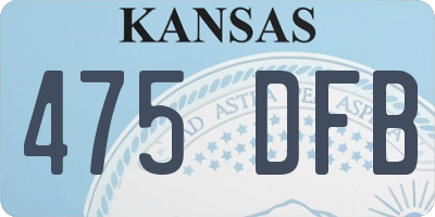KS license plate 475DFB