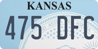 KS license plate 475DFC
